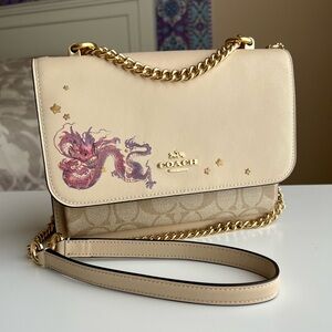 Coach New Year Klare Crossbody Bag Signature Canvas and Dragon